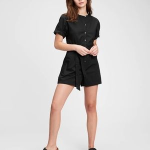 NWT Gap Rolled Cuff Romper Black Medium